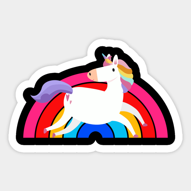 Colourful Rainbow Unicorn Sticker by Imutobi